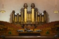 Church organ pipes at the Mormon Tabernacle Royalty Free Stock Photo
