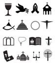 Church and Other Christian Symbol Icons Set