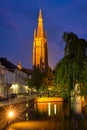 Church of Our Lady and canal. Brugge Bruges, Belgium Royalty Free Stock Photo