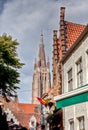 Church Our Lady and cityscape Bruges / Brugge, Belgium Royalty Free Stock Photo