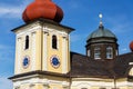 Church of Our Lady of Good Counsel in Dobra Voda, Czech Republic, sunny summer Royalty Free Stock Photo