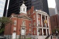 Church of Our Lady of the Holy Rosary left next to the James Watson House, in Lower Manhattan, New York, NY