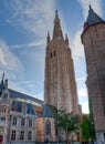 Church Our Lady houses Bruges / Brugge, Belgium Royalty Free Stock Photo