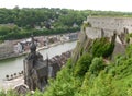 Church of Our Lady and the Meuse River as seen from the Citadel of Dinant, Belgium Royalty Free Stock Photo
