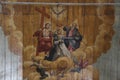 Biblical scene painted on wood