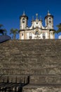 Church of Our Lady of Mount Carmel, built in 1813, one of icons of brazilian baroque architecture. Ouro Preto, Minas Gerais, Royalty Free Stock Photo