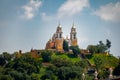 Church of Our Lady of Remedies at the top of Cholula pyramid - Cholula, Puebla, Mexico Royalty Free Stock Photo