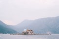 Church of Our Lady on the rocks on the island of Gospa od Skrpjela. Montenegro Royalty Free Stock Photo