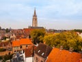 Church of Our Lady tower in Bruges Royalty Free Stock Photo