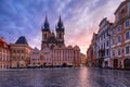 The Church of Our Lady before Tyn in the Old Town Square, Prague, Czech Republic.