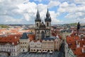 The Church of Our Lady Before Tyn, Old Town Square in Prague, Czech Republic Royalty Free Stock Photo