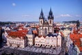 Church of our lady before Tyn from tower Royalty Free Stock Photo