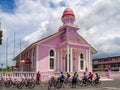 Church pacific island architecture, cyklo tour, French Polynesia, Tahiti