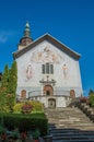 Church with paintings in the medieval village of Conflans Royalty Free Stock Photo