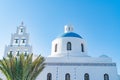 Church of Panagia with it`s six bell tower in Oia, Santorini Royalty Free Stock Photo