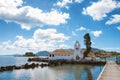 The church of Panagia Vlacherna with the Mouse Island int the background and a nice cloudscape in Corfu