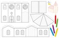 Church Paper Craft Coloring Template