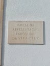 Church plaque in Aveiro