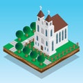 The church in the park. Royalty Free Stock Photo