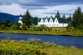 Church and Parliament building at Thingvellir National Park in Iceland Royalty Free Stock Photo