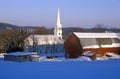 Church in Peacham, VT in snow in winter