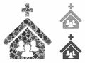 Church people Mosaic Icon of Trembly Items Royalty Free Stock Photo