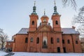 Church at Petrin Park in snow