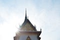 Church in Phra Buddha Chai temple contain Phrabuddhabath or Buddha footprint remains for respect in Thailand