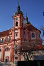 Stara Boleslav, Czech Republic - January 31, 2021 - large sacral area with an important early Baroque church of the Assumption of