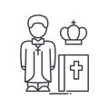 Church priest icon, linear isolated illustration, thin line vector, web design sign, outline concept symbol with Royalty Free Stock Photo