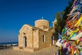 The Church of Profitis Elias is located on a hill overlooking the entire resort of Protaras in Cyprus. Royalty Free Stock Photo