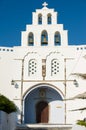 Church of Pyrgos Kallistis at Santorini island in Pyrgos, Greece. Royalty Free Stock Photo