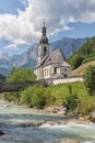 Church of Ramsau near Berchtesgaden in German Bavarian alps