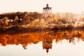 Church reflection in the lake water Royalty Free Stock Photo