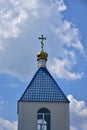Church, religion, dome, blue sky, white clouds, cross, Christianity, window, building,