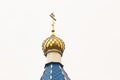 Church religion dome temple architecture orthodox cathedral golden landmark against the sky