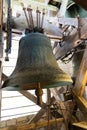 Church religious big bell on island Ile de Re in Charente France Saint Martin village Royalty Free Stock Photo