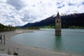 Church at Reschensee Lago di Resia in north italy Royalty Free Stock Photo