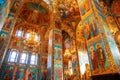 The Church of the Resurrection of Christ (Church of the Savior on Spilled Blood) in St. Petersburg. Interior, details Royalty Free Stock Photo