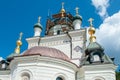 Church of the Resurrection of Christ in Foros, Crimea. Stunning view of the temple on a sheer cliff above the sea. A fragment of Royalty Free Stock Photo