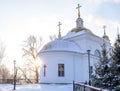 Church of the Resurrection of the Lord, Verh-Nevinsky, Russia. View of temple on sunny winter day.