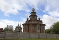 Church of the Resurrection (Voskresenskaya) and Holy Transfiguration (Preobrazenskaya) Church. Museum of wooden architecture. Royalty Free Stock Photo