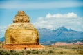 Church rock US highway 163 191 in Utah east of Canyonlands National Park Royalty Free Stock Photo