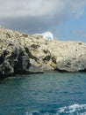 Church on the rocky shore of the Mediterranean sea, Cyprus Royalty Free Stock Photo