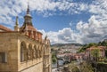 Church and roman bridge in historical town Amarante