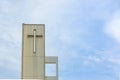 Church Roof with a cross. Church building roof with holy cross.