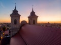 Church roof at sunset Royalty Free Stock Photo