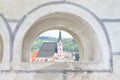 Church and roofs in Cesky Krumlov