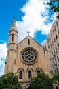 Church with rose window in Palermo, Sicily, Italy