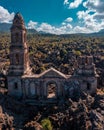 Church ruins of the original San Juan Parangaricutiro, Mexico